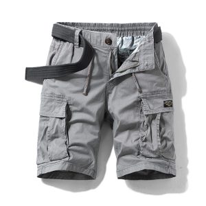 New Mens Summer Cotton Army Tactical Cargo Shorts Fashion Khaki Multi-pocket Casual Short Pants Loose Military Shorts Men